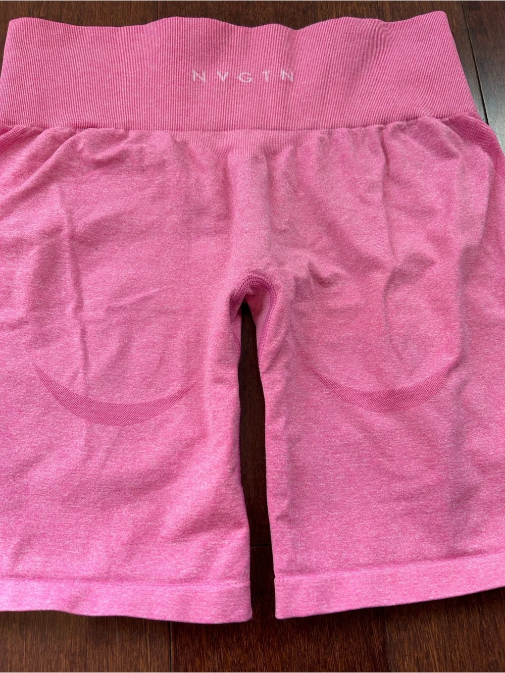 NVGTN Pink Pro Seamless Gym Shorts Size Large Contour Design High Waisted EUC